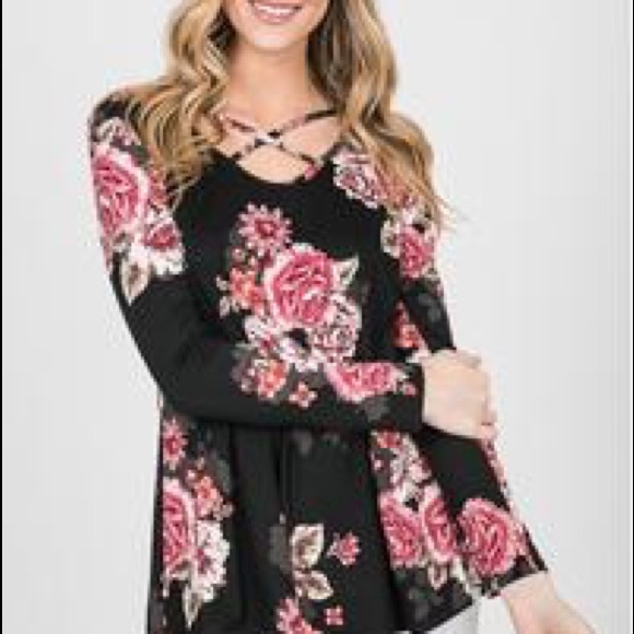 Red Lolly Tops - Floral Jersey Top